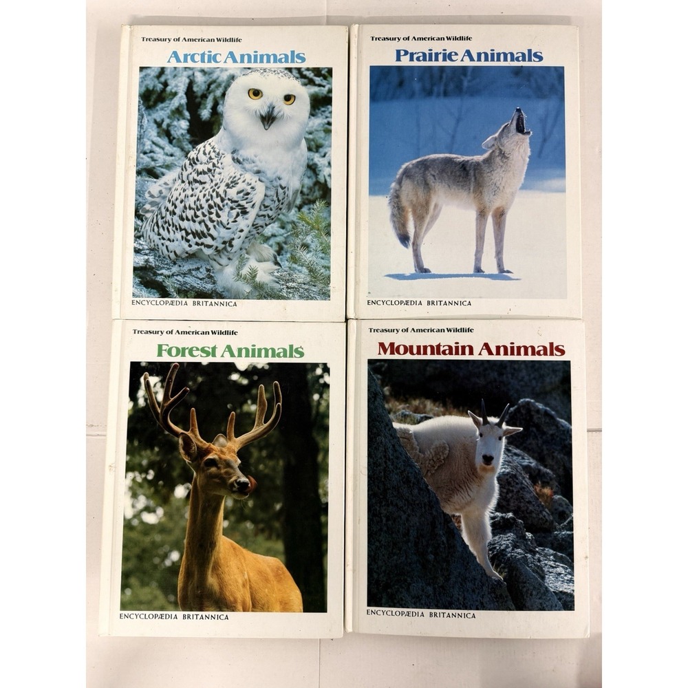 Vintage 1979 Treasury of American Wildlife - Encyclopaedia Britannica - Set of 4